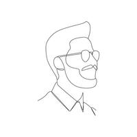 World Beard Day continuous line design element. eps 10. vector