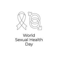 World Sexual Health Day line design element. eps 10. line art design asset. vector