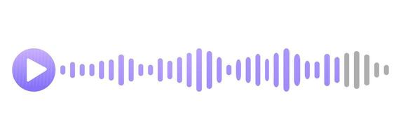 Sound record wave, talk, voice chat, phone app screen, audio player button isolated on white background. Simple media equalizer, podcast decibel sound track. vector