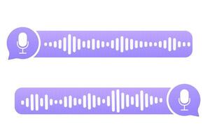 Sound record wave, talk, voice chat, phone app screen, audio player button isolated on white background. Simple media equalizer, podcast decibel sound track. vector