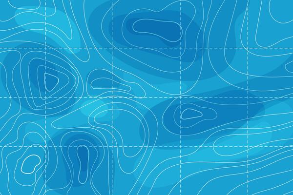 Topographic map with contour line grid water ocean, sea relief, depth. Nautical, cartography abstract area
