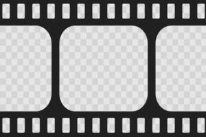 Old cinematic frame, film strip. Retro vintage tape empty template with slide. Tape border, grunge textured silhuette. photo reel on transparent background vector