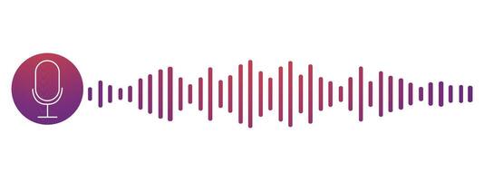 Sound record wave, talk, voice chat, phone app screen, audio player button isolated on white background. Simple media equalizer, podcast decibel sound track. vector