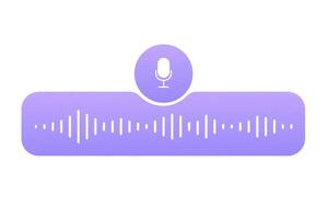 Sound record wave, talk, voice chat, phone app screen, audio player button isolated on white background. Simple media equalizer, podcast decibel sound track. vector