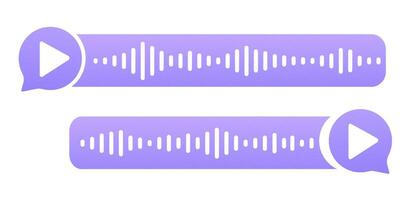 Sound record wave, talk, voice chat, phone app screen, audio player button isolated on white background. Simple media equalizer, podcast decibel sound track. vector