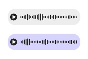 Sound record wave, talk, voice chat, phone app screen, audio player button isolated on white background. Simple media equalizer, podcast decibel sound track. vector