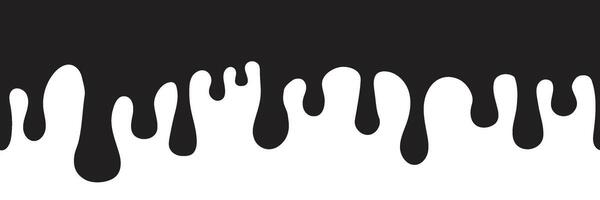 Dripping Paint molten splash, liquid flow abstract shape stain isolated on transparent background. Fluid trickle, border or stencil. vector
