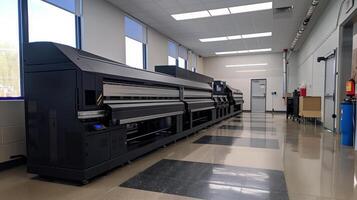 Large format printers in modern printing facility photo