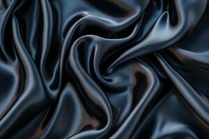Luxurious dark blue satin fabric texture photo