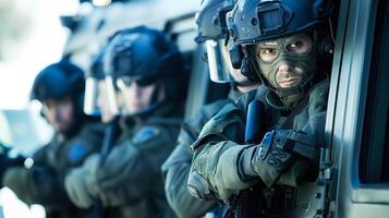 Special forces team ready for operation photo