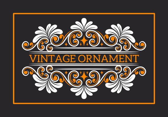 Vintage Baroque Victorian frame border monogram floral engraved scroll ornament