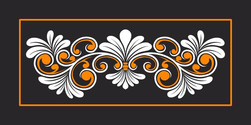 Ornament floral design element for frame, border, and wedding with vintage style