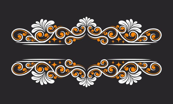 Ornament floral design element for frame, border, and wedding with vintage style