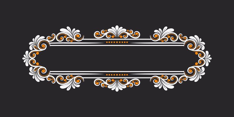 Vintage Baroque Victorian frame border monogram floral engraved scroll ornament