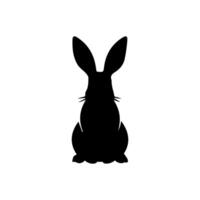 Easter bunny silhouette, rabbit clip art set, isolated decorative elements for the holidays vector