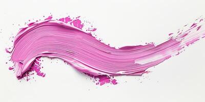 pink stroke of paint texture isolated on white background photo