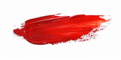 red stroke of paint texture isolated on white background photo