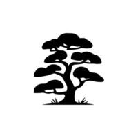 silhouette tree line drawing, graphics tree elements outline symbol for architecture and landscape design drawing. vector