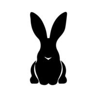 Easter bunny silhouette, rabbit clip art set, isolated decorative elements for the holidays vector