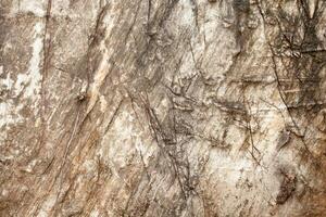 Background image of a cracked textured stone wall that has passed the test of time. photo