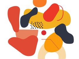 abstract background circle line round and free form orange yellow red background vector