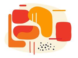 abstract background circle line round and free form orange yellow red background vector
