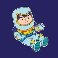 an astronaut with a space suit on and a blue background. vector