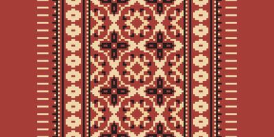 Bukhara pattern Seamless Mughal architecture Motif embroidery, Pixel Ikat embroidery Design for Print indonesian batik motif embroidery native american kurta mughal design vector