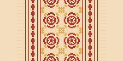 Bukhara pattern Seamless Mughal architecture Motif embroidery, Pixel Ikat embroidery Design for Print scarf hijab pattern kerchief Pixel Ikat Silk kurti model mughal patterns vector