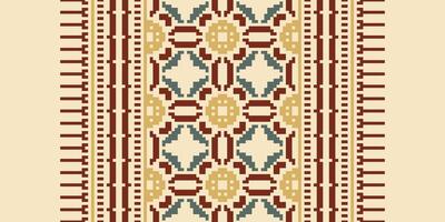 Bukhara pattern Seamless Mughal architecture Motif embroidery, Pixel Ikat embroidery Design for Print kurta pattern mughal motifs tapestry pattern floral repeat vector