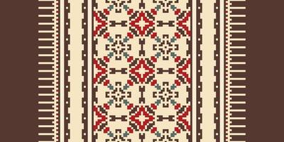 Bukhara pattern Seamless Mughal architecture Motif embroidery, Pixel Ikat embroidery Design for Print figure tribal ink on cloth patola sari vector
