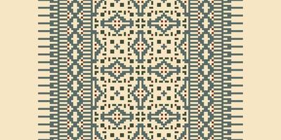 Bukhara pattern Seamless Mughal architecture Motif embroidery, Pixel Ikat embroidery Design for Print tapestry floral kimono repeat pattern lacing spanish motif vector