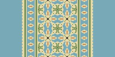 Bukhara pattern Seamless Scandinavian pattern Motif embroidery, Pixel Ikat embroidery Design for Print tapestry floral kimono repeat pattern lacing spanish motif vector