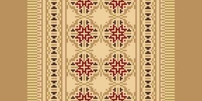 Fashion pattern Seamless Bandana print silk Motif embroidery, Pixel Ikat embroidery Design for Print pattern vintage flower folk navajo patchwork pattern vector