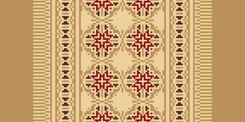 Fashion pattern Seamless Bandana print silk Motif embroidery, Pixel Ikat embroidery Design for Print pattern vintage flower folk navajo patchwork pattern