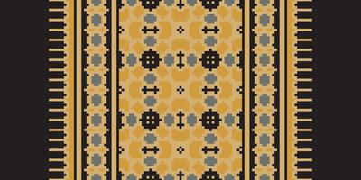 Fashion pattern Seamless Mughal architecture Motif embroidery, Pixel Ikat embroidery Design for Print pattern vintage flower folk navajo patchwork pattern vector