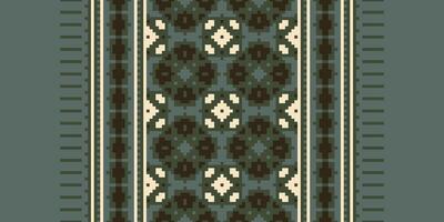 Fashion pattern Seamless Scandinavian pattern Motif embroidery, Pixel Ikat embroidery Design for Print tapestry floral kimono repeat pattern lacing spanish motif vector