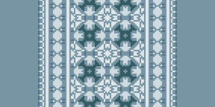 Moda modelo sin costura escandinavo modelo motivo bordado, píxel ikat bordado diseño para impresión escandinavo modelo sari étnico natividad gitano modelo vector