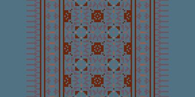 Silk fabric Patola sari Pattern Seamless Native American, Motif embroidery, Pixel Ikat embroidery Design for Print tie dyeing pillowcase sambal puri kurti mughal architecture vector