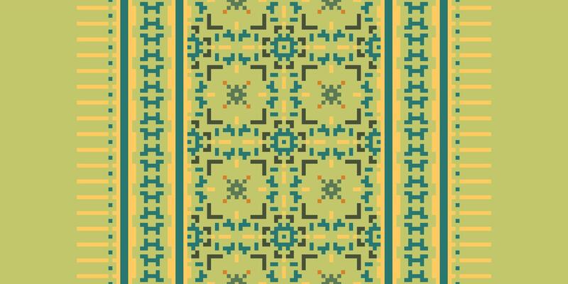 Silk fabric Patola sari Pattern Seamless Native American, Motif embroidery, Pixel Ikat embroidery Design for Print pattern vintage flower folk navajo patchwork pattern