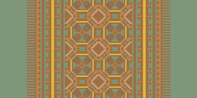 Tissue Dupatta Seamless Mughal architecture Motif embroidery, Pixel Ikat embroidery Design for Print scarf hijab pattern kerchief Pixel Ikat Silk kurti model mughal patterns vector