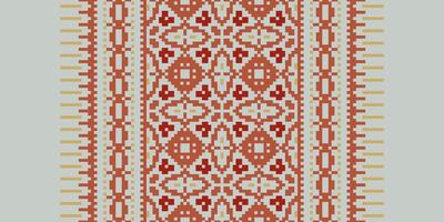 Tissue Dupatta Seamless Mughal architecture Motif embroidery, Pixel Ikat embroidery Design for Print endless arabesque cloth dupatta shawl bandana print silk kurta men vector