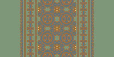 Tissue Dupatta Seamless Mughal architecture Motif embroidery, Pixel Ikat embroidery Design for Print indonesian batik motif embroidery native american kurta mughal design vector