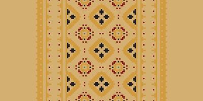 Silk fabric Patola sari Pattern Seamless Native American, Motif embroidery, Pixel Ikat embroidery Design for Print border embroidery ancient egypt vector