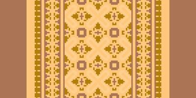 Tissue Dupatta Seamless Mughal architecture Motif embroidery, Pixel Ikat embroidery Design for Print border embroidery ancient egypt vector
