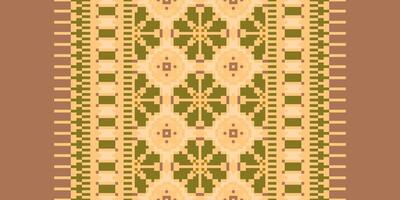 Tissue Dupatta Seamless Mughal architecture Motif embroidery, Pixel Ikat embroidery Design for Print figure tribal ink on cloth patola sari vector