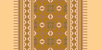 Tissue Dupatta Seamless Scandinavian pattern Motif embroidery, Pixel Ikat embroidery Design for Print Texture fabric saree sari carpet. kurta patola saree vector