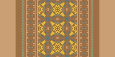 Tissue Dupatta Seamless Mughal architecture Motif embroidery, Pixel Ikat embroidery Design for Print tie dyeing pillowcase sambal puri kurti mughal architecture vector