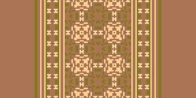 Tissue Dupatta Seamless Mughal architecture Motif embroidery, Pixel Ikat embroidery Design for Print egyptian pattern tibetan mandala bandanna vector