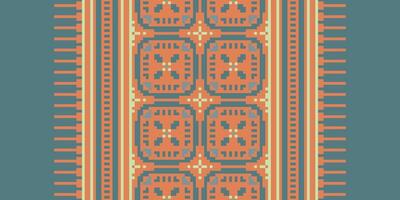 Peruvian pattern Seamless Native American, Motif embroidery, Pixel Ikat embroidery Design for Print Texture fabric saree sari carpet. kurta patola saree vector